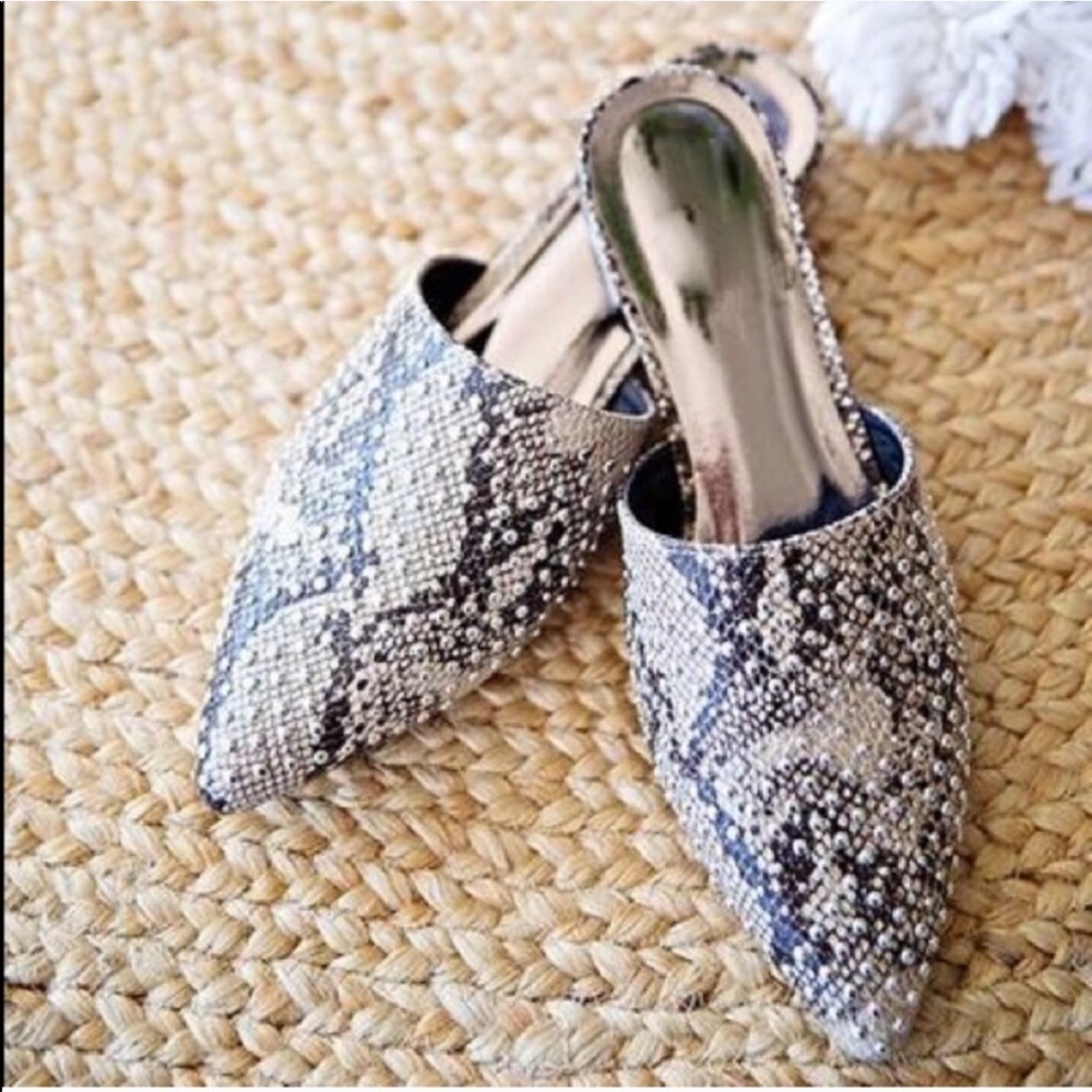 5⭐️SNAKE STUDDED MULES- Shoe - Picture 2 of 3